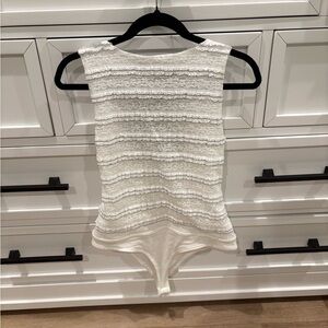 Francesca's Collections Ivory Lace Bodysuit